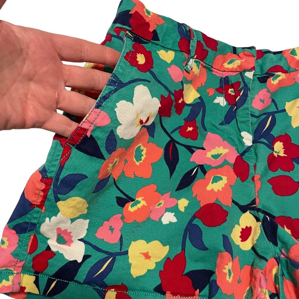 Colorful Floral Womens Shorts Size 4 By Elle Stretch Vibrant Summer Wear - Picture 3 of 6